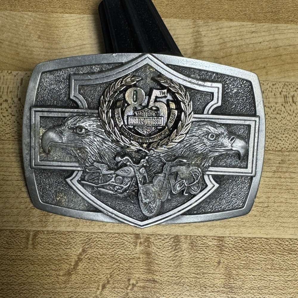 Vintage 1987 Harley-Davidson 85th Anniversary Belt Buckle Eagle Limited Edition